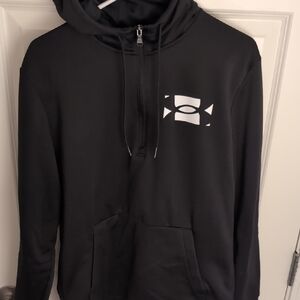 Under Armour Charcoal Hoodie with White Emblem